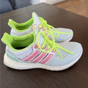 Adidas White and Lime Green Running Shoes